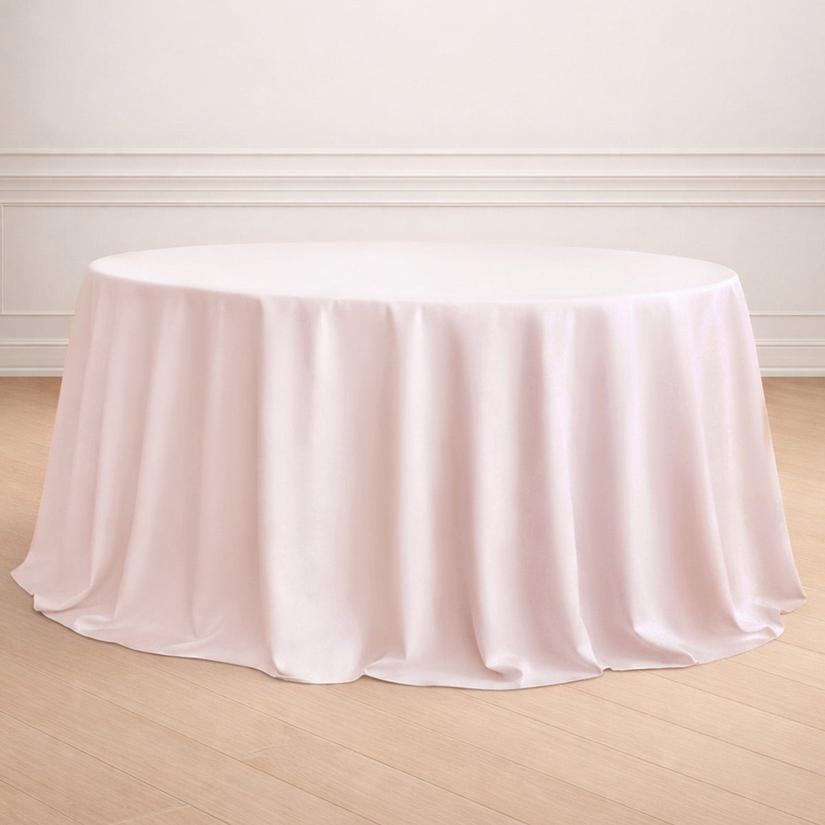 Polyester 132" Round Tablecloth Blush - Seamless Chic Table Cover