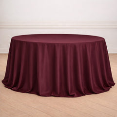 Polyester 132" Round Tablecloth Burgundy - Seamless Chic Design Table Cover