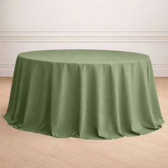 Polyester 132" Round Tablecloth Dusty Sage Green - Seamless Chic Table Cover