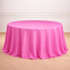 Polyester 132" Round Tablecloth Fuchsia - Seamless Chic Table Cover