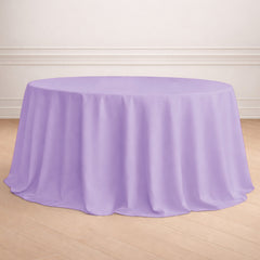 Polyester 132" Round Tablecloth Lavender Lilac - Seamless Chic Table Cover