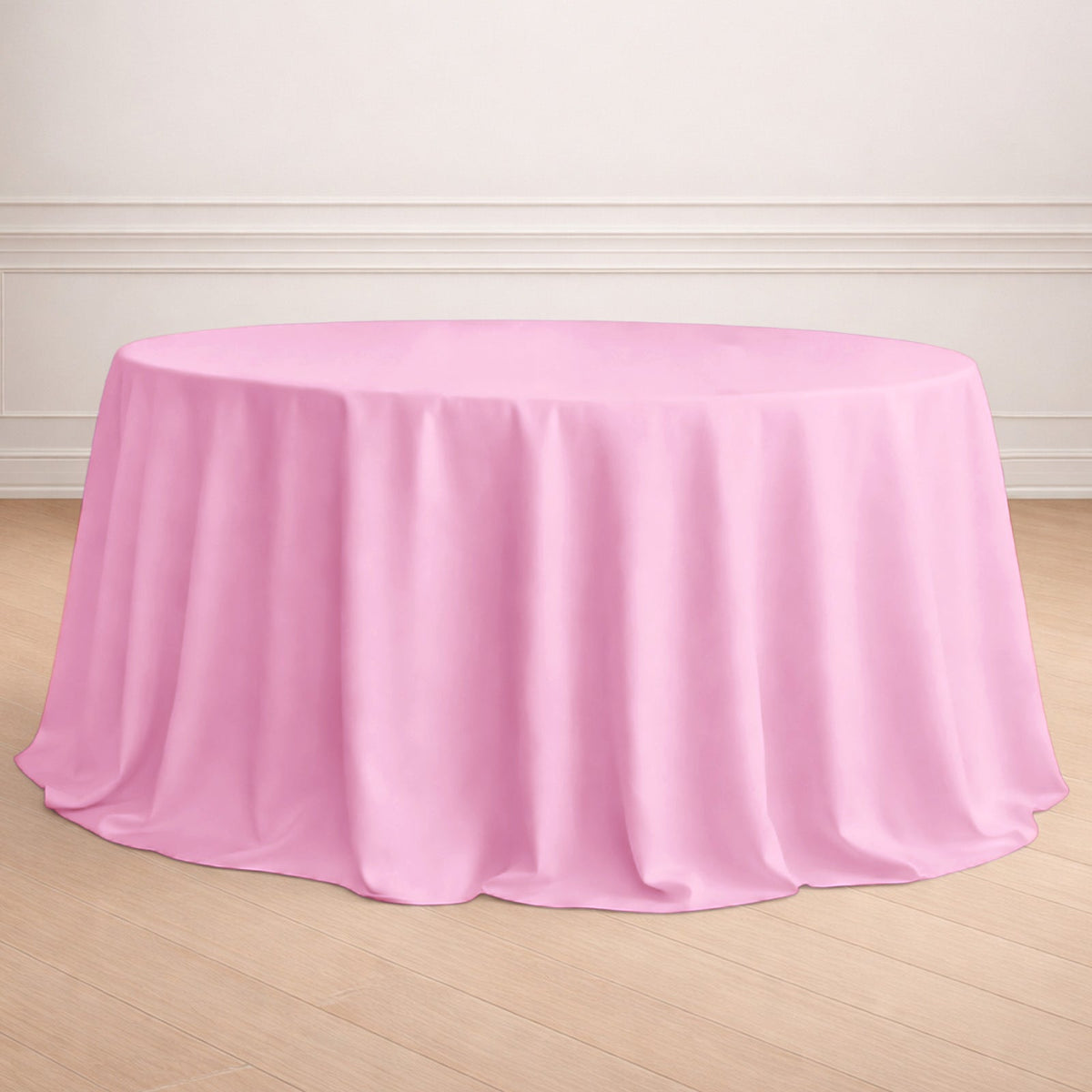 Polyester 132" Round Tablecloth Pink - Seamless Chic Table Cover