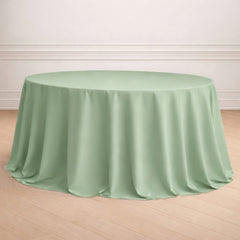 Polyester 132" Round Tablecloth Sage Green - Seamless Chic Table Cover
