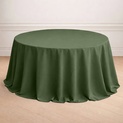 Polyester 132" Round Tablecloth Olive Green - Seamless Chic Table Cover