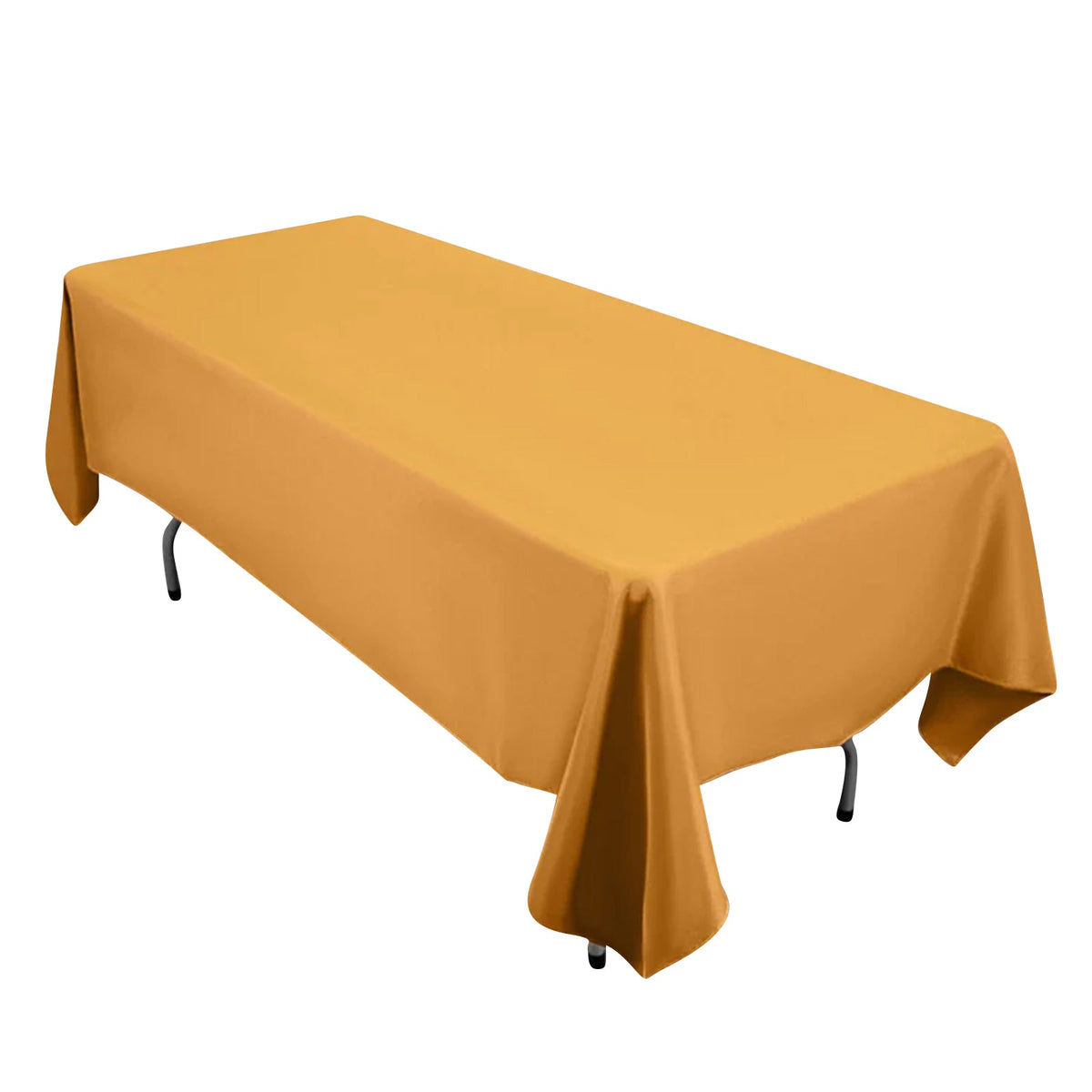 Premium Polyester 60"x102" Rectangle Tablecloth Gold - Durable 220GSM Wrinkle-Resistant Table Cover