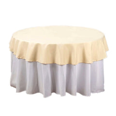 Polyester 70" Round Tablecloth Beige - Durable & Wrinkle-Resistant Table Cover