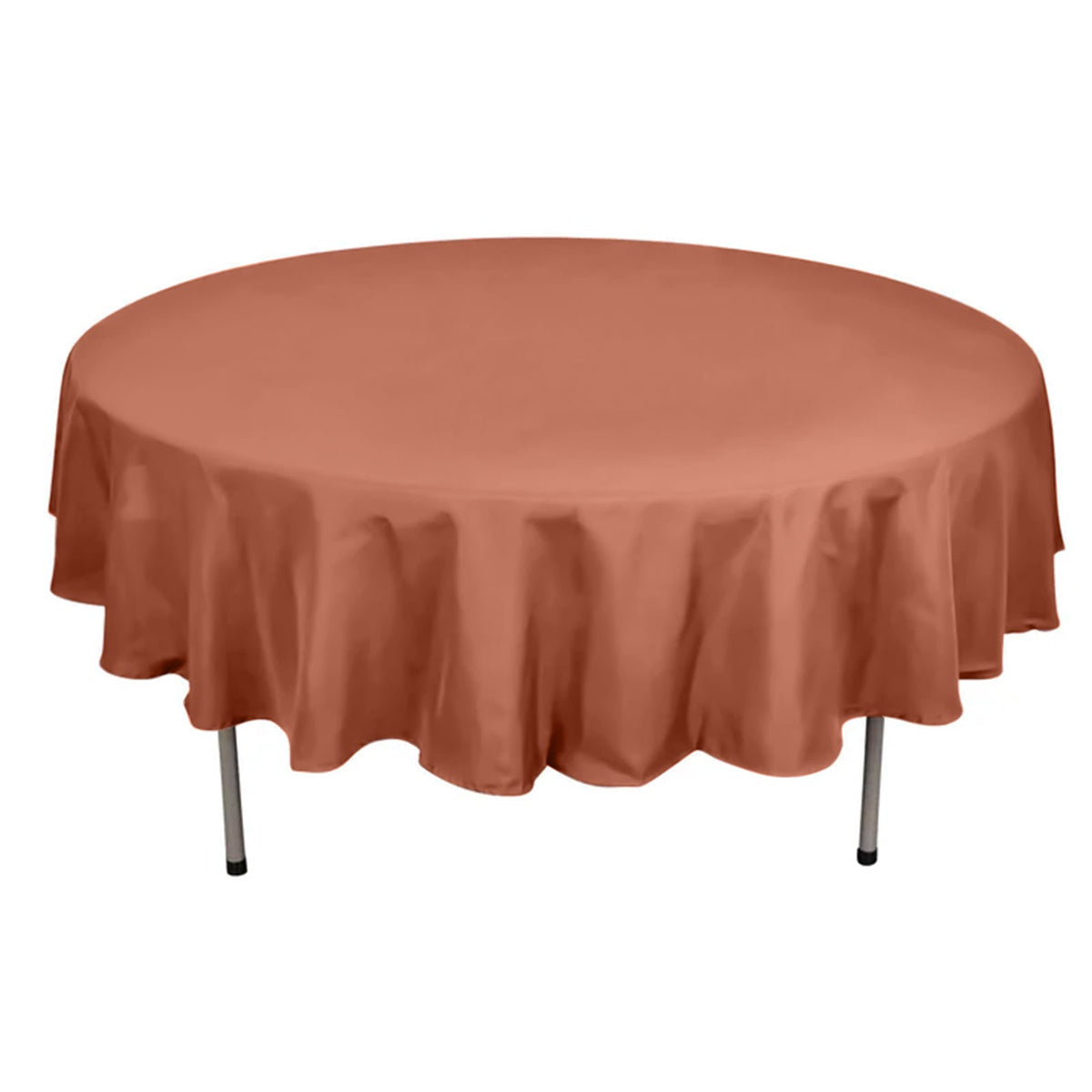 Polyester 90" Round Tablecloth Terracotta (Rust) - Stain & Wrinkle-Resistant Table Cover