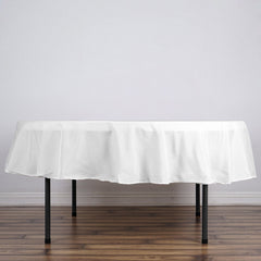 Polyester 90" Round Tablecloth White - Stain and Wrinkle-Resistant Table Cover for Party & Gatherings