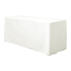 Fitted Polyester 72"x30" Rectangle Tablecloth Ivory - Durable Table Cover
