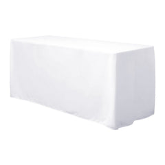 Fitted Polyester 72"x30" Rectangle Tablecloth White - Durable and Easy to Maintain Table Cover for Weddings & Banquets