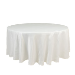 Lamour Satin 108" Round Tablecloth Ivory - Durable & Silk-Like Table Cover