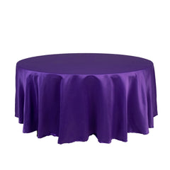 Lamour Satin 108" Round Tablecloth Purple - Durable & Silk-Like Table Cover