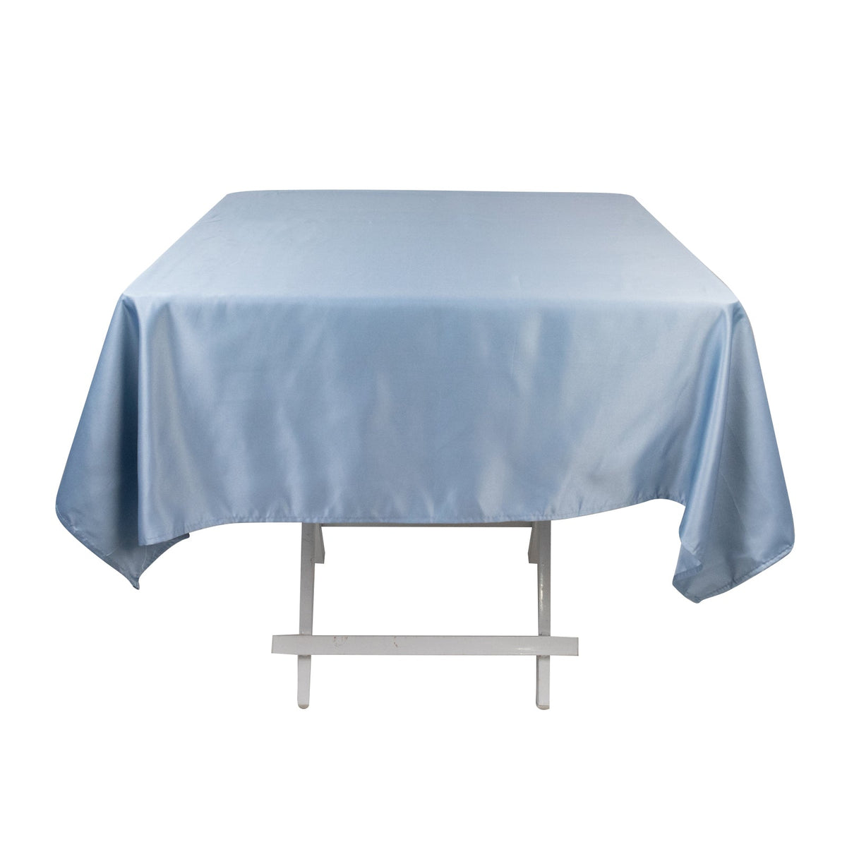 Lamour Satin 54"x54" Square Tablecloth Dusty Blue - Durable & Silk-Like Table Cover