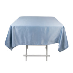 Lamour Satin 54"x54" Square Tablecloth Dusty Blue - Durable & Silk-Like Table Cover