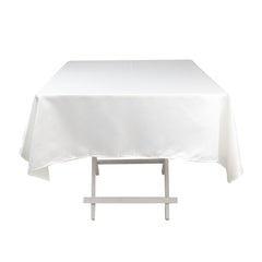 Lamour Satin 54"x54" Square Tablecloth Ivory - Durable & Silk-Like Table Cover