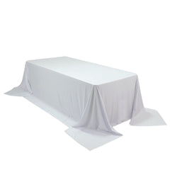 White Scuba Rectangular King Tablecloth – 108" x 156" Extra-Wide, Wrinkle-Free & Stain-Resistant Banquet Linen for 8ft Tables