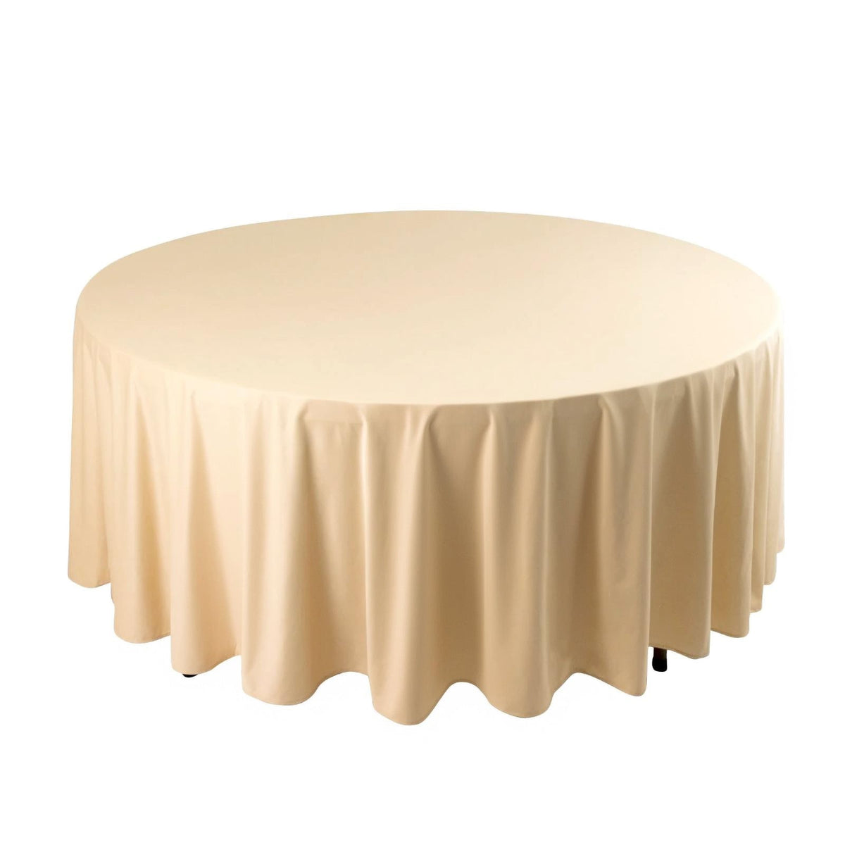 Scuba Round 108" Tablecloth Beige - Wrinkle Free & Stain Resistant Table Cover