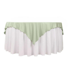 Scuba 70"x70" Table Overlay Square Tablecloth Sage Green - Wrinkle Free & Stain Resistant Table Cover