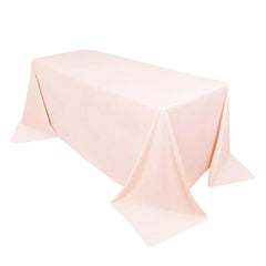Scuba Rectangular 90"x132" Tablecloth Blush - Wrinkle Free, Stain Resistant & Seamless Table Cover