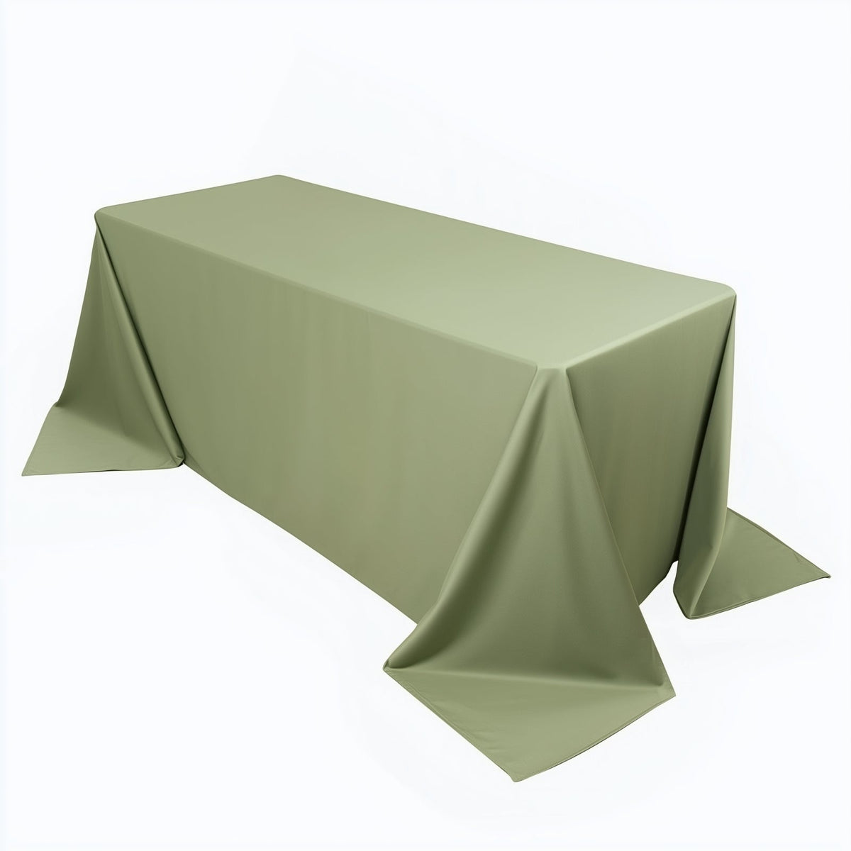 Scuba Rectangular 90"x132" Tablecloth Dusty Sage Green - Wrinkle Free, Stain Resistant & Seamless Table Cover