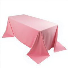 Scuba Rectangular 90"x132" Tablecloth Pink - Wrinkle Free, Stain Resistant & Seamless Table Cover