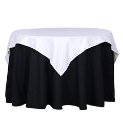 Polyester 54"x54" Table Overlay Square Tablecloth White - Wrinkle-Resistant & Durable Table Cover for Events