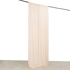 Blush 4-Way Stretch Spandex Event Curtain Drapes, Wrinkle Free Backdrop Event Panel with Rod Pockets - 5ftx10ft