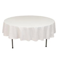 Cotton Blend 90" Round Tablecloth White - Wrinkle-Resistant Design for Versatile Settings