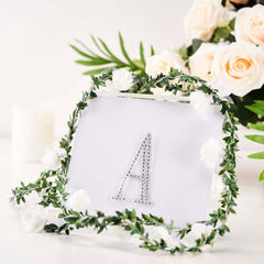 Decorative Rhinestone Alphabet "A" Letter Stickers, Glitter Adhesive Craft Letters Silver DIY Sparkle Embellishments 4"