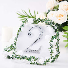 Decorative Rhinestone Number "2" Stickers, Glitter Adhesive Craft Numbers Silver DIY Sparkle Embellishments 6"