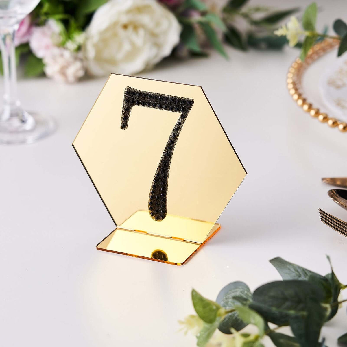 Decorative Rhinestone Number "7" Stickers, Glitter Adhesive Craft Numbers Black DIY Sparkle Embellishments 4"