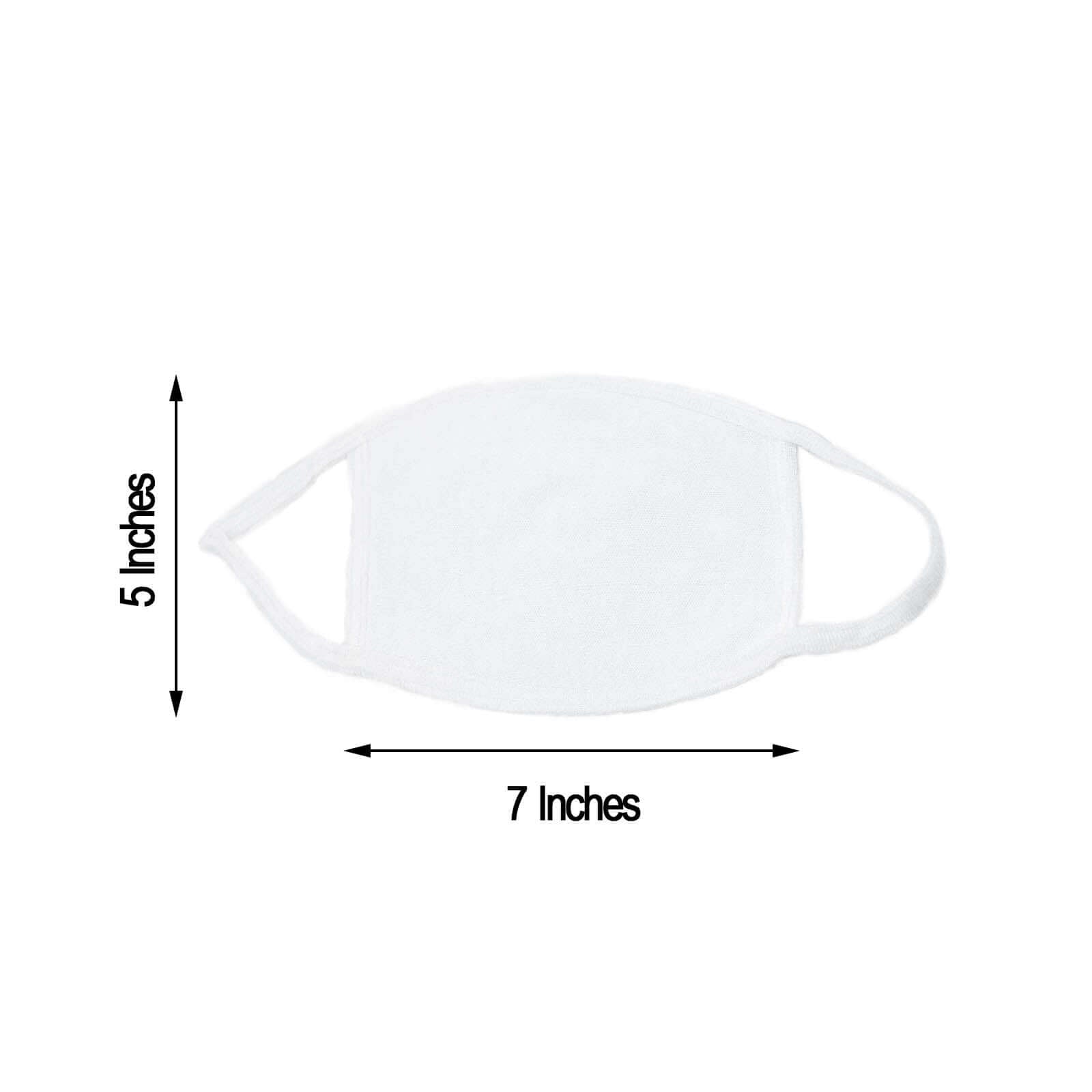 30 Pack 3 Ply White Cotton Face Mask, Reusable Fabric Masks With Soft Ear Loops