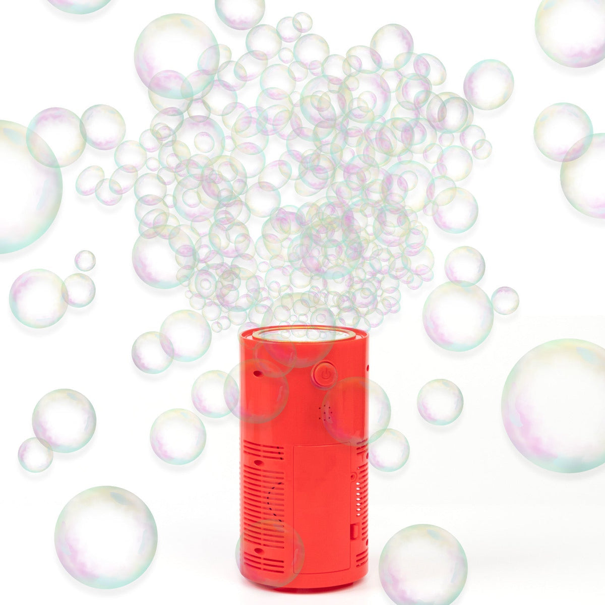 Fireworks Bubble Machine with RGB Lights and Realistic Sound – 8.5” Automatic Bubble Blower for Kids, 20 holes 240ml Solution