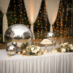 Gazing Globe Mirror Ball Reflective Hollow Stainless Steel Silver Sphere - Decorative Garden Accent Piece 20"