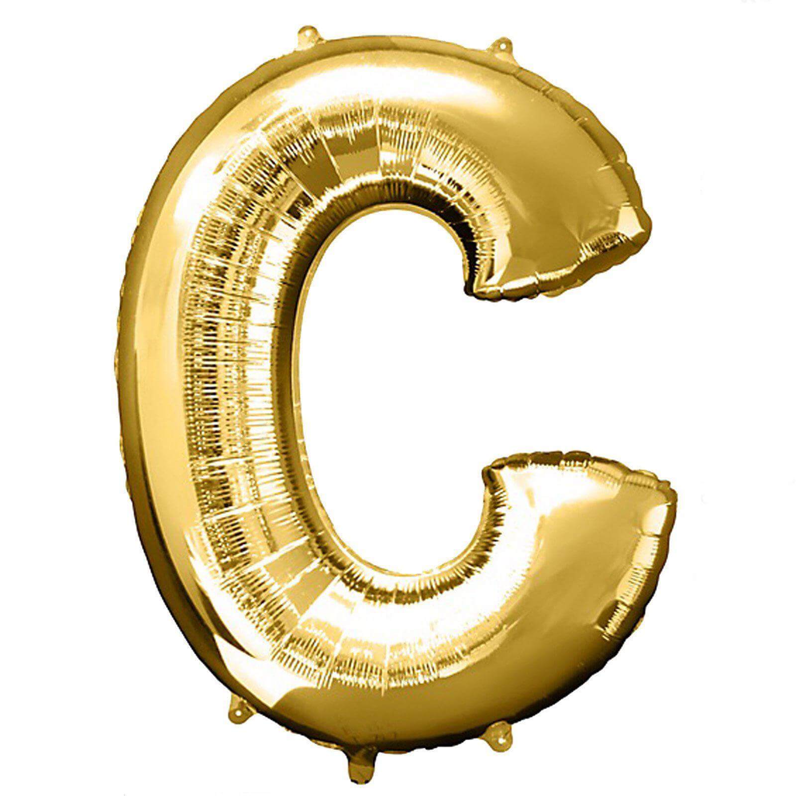 35" Gold Letter and Number Balloons, Shiny Metallic Mylar Foil Helium Air Balloons