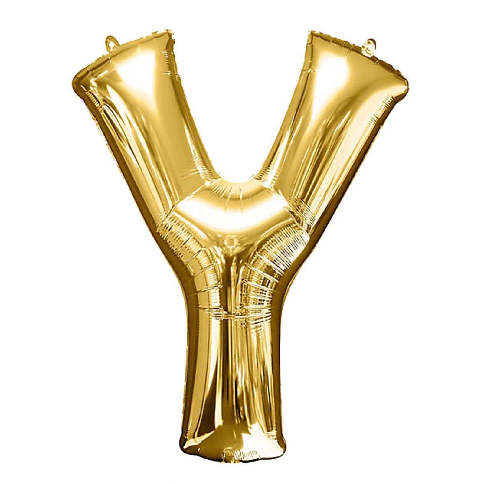 35" Gold Letter and Number Balloons, Shiny Metallic Mylar Foil Helium Air Balloons