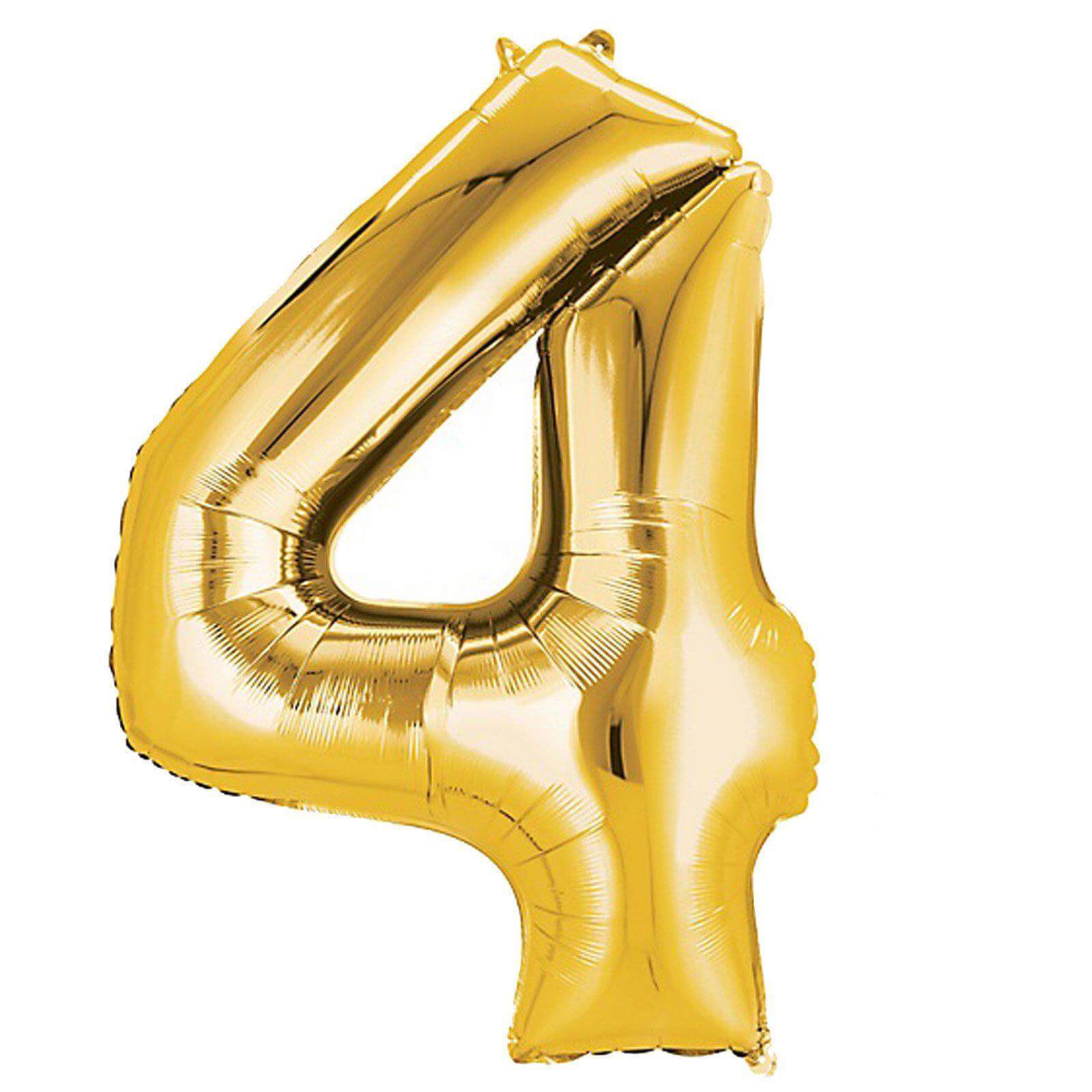 35" Gold Letter and Number Balloons, Shiny Metallic Mylar Foil Helium Air Balloons