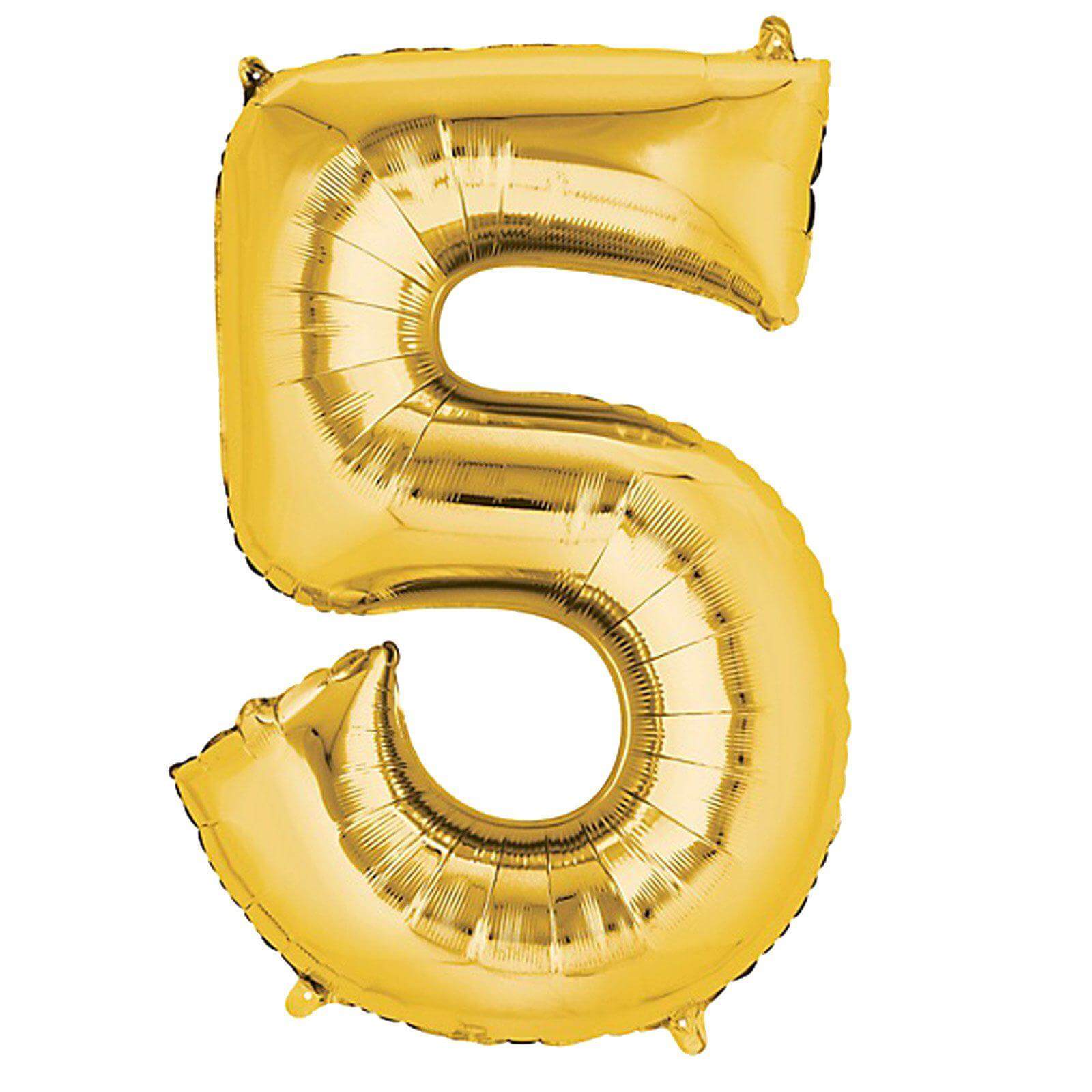 40" Shiny Metallic Gold Mylar Foil Helium Air 0-9 Number Balloons