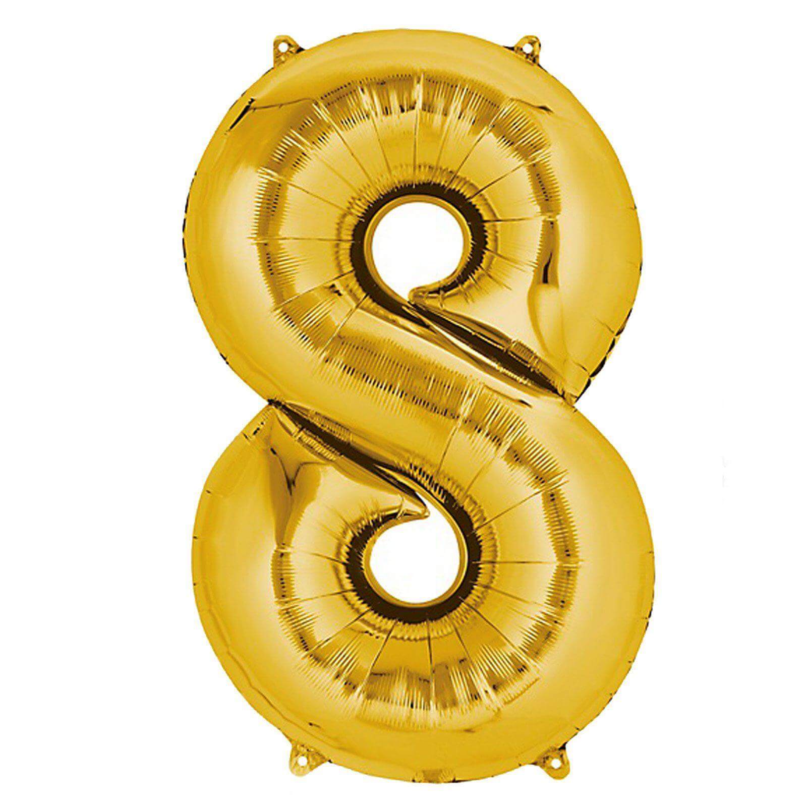 40" Shiny Metallic Gold Mylar Foil Helium Air 0-9 Number Balloons