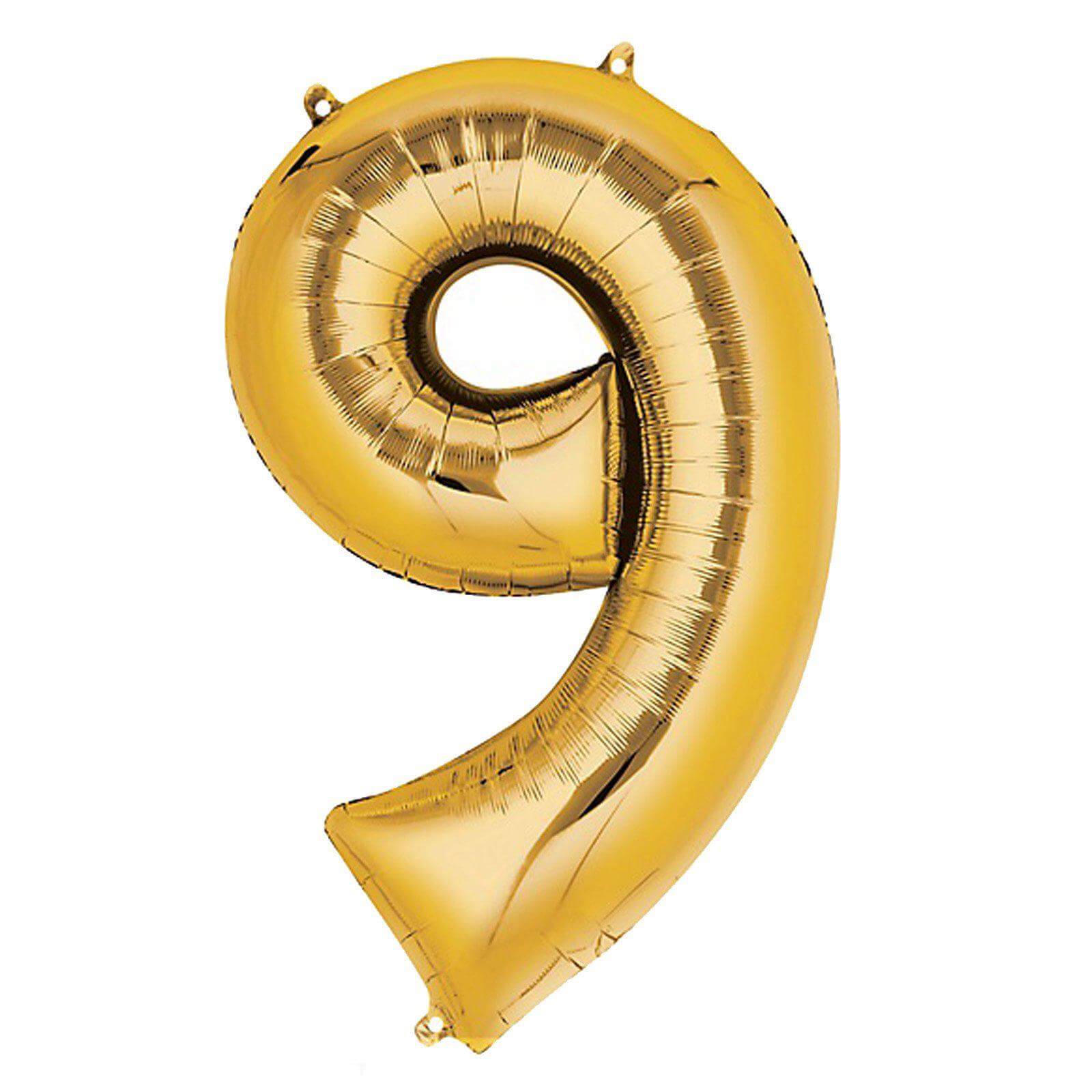 40" Shiny Metallic Gold Mylar Foil Helium Air 0-9 Number Balloons