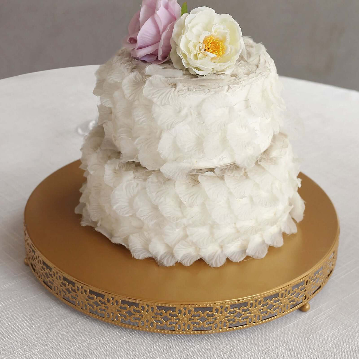 Metal 16" Round Pedestal Cake Stand Gold for Buffet Table Sweets Station