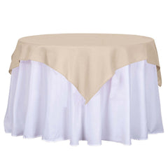 Polyester 54"x54" Table Overlay Square Tablecloth Nude - Wrinkle-Resistant & Durable Table Cover