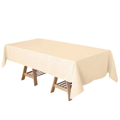 Polyester 60"x102" Rectangle Tablecloth Beige - Durable and Stylish Table Cover