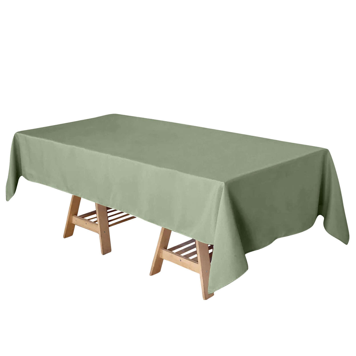 Polyester 60"x102" Rectangle Tablecloth Dusty Sage Green - Durable and Stylish Table Cover