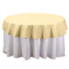 Polyester 70" Round Tablecloth Champagne - Durable & Wrinkle-Resistant Table Cover
