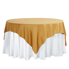 Polyester 70"x70" Table Overlay Square Tablecloth Gold - Wrinkle-Resistant & Durable Table Cover