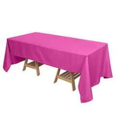 Polyester 72"x120" Rectangle Tablecloth Fuchsia - Durable and Stylish Table Cover