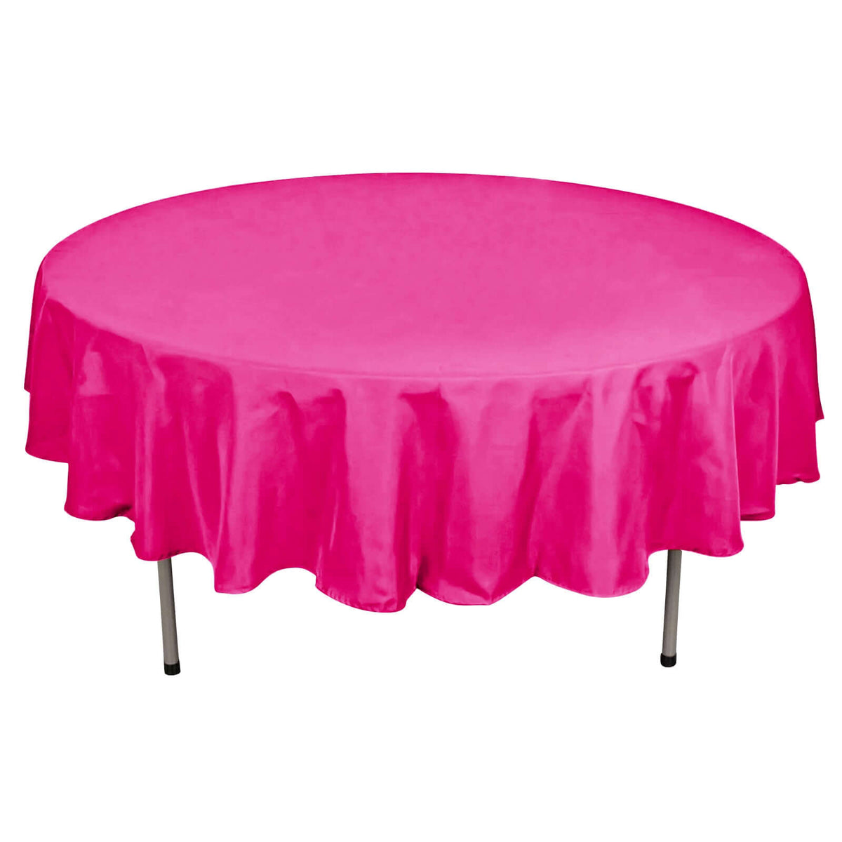 Polyester 90" Round Tablecloth Fuchsia - Stain & Wrinkle-Resistant Table Cover