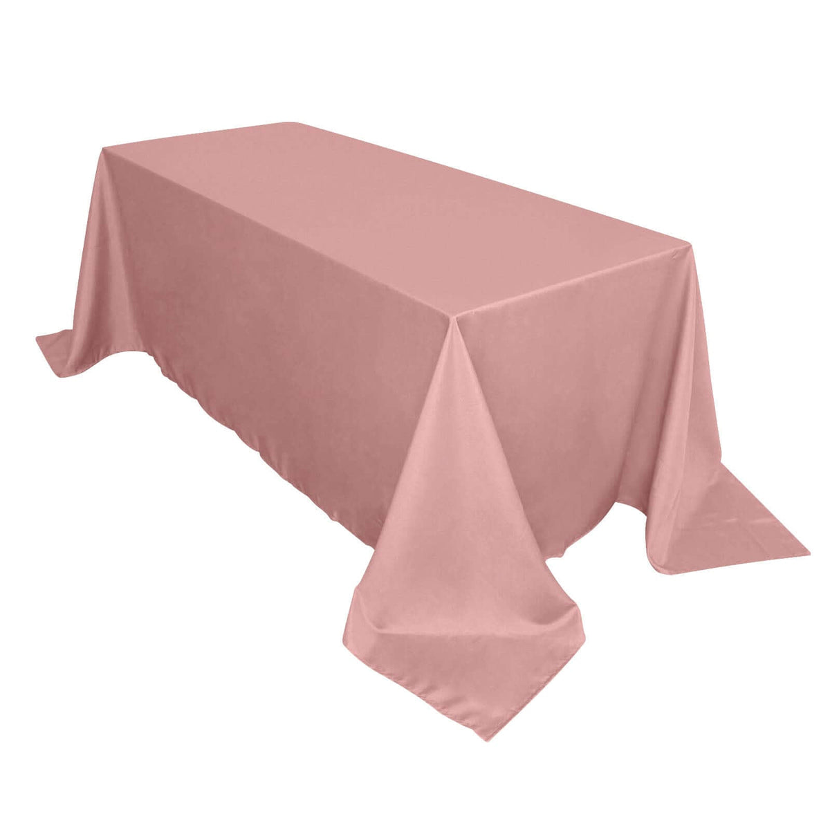 Polyester 90"x132" Rectangle Tablecloth Dusty Rose - Seamless Wrinkle-Resistant Table Cover