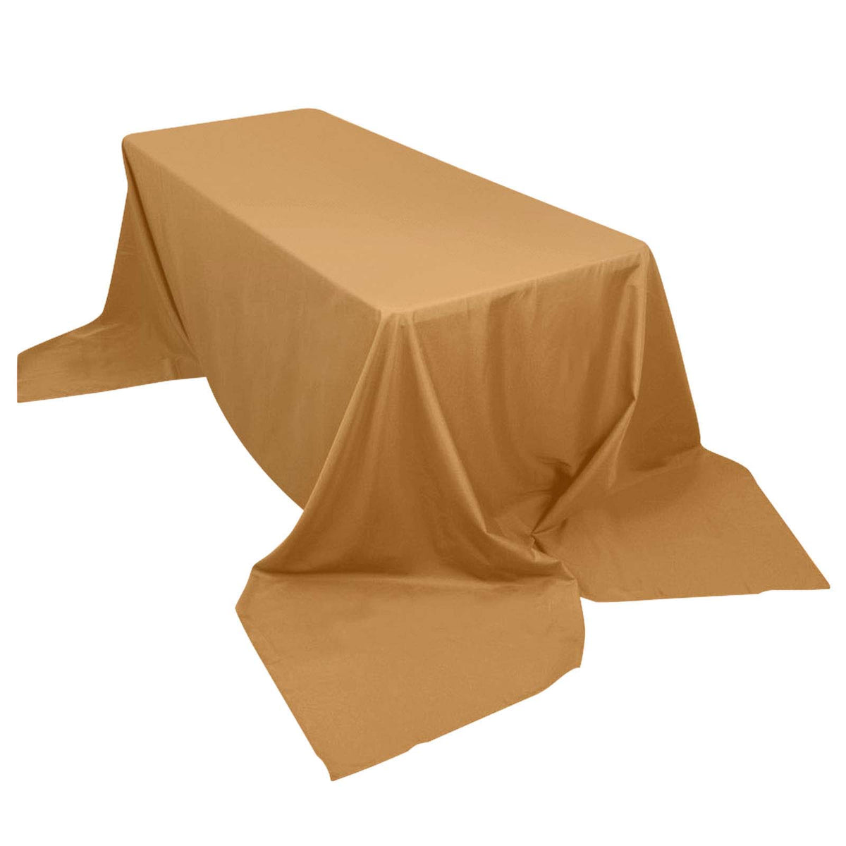 Polyester 90"x156" Rectangle Tablecloth Gold - Seamless Wrinkle-Resistant Design for Sophisticated Gatherings